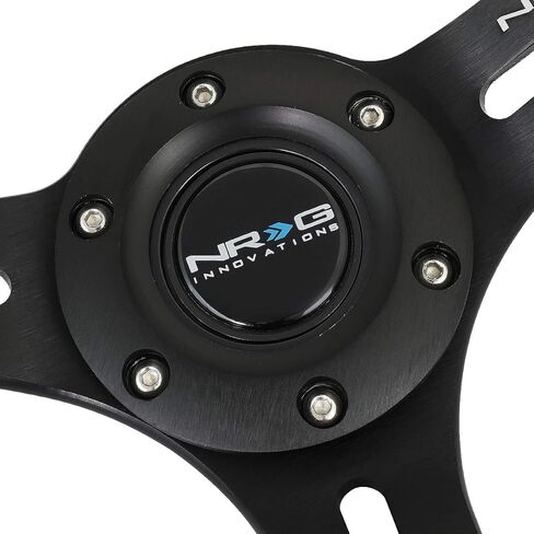 NRG ReinReplacement forced RST-018S-RS 350mm 3" Deep Dish Red Stitch Black Suede Grip Steering Wheel in Saudi Arabia