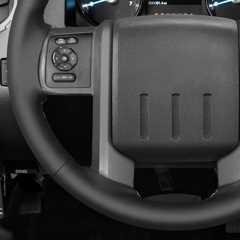MEWANT Hand Sew Black Smooth Genuine Leather Steering Wheel Cover for Ford F-250 F-350 2011-2016 Ford Truck Accessory in Saudi Arabia