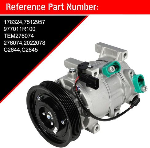 CCIYU A/C Compressor with Clutch A/C Air Compressor for Car 2012-2016 for Hyundai Accent 1.6L,2012-2015 for Kia Rio 1.6L Air Conditioning Compressor for 178324 in Saudi Arabia