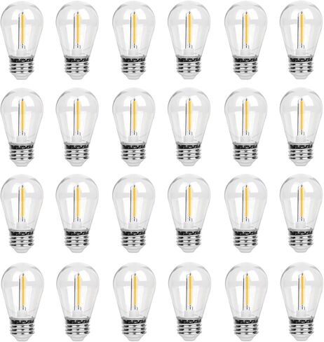 24 Pcs Christmas Colored LED String Light Bulbs Plastic Waterproof S14 Replacement Bulbs E26 Base 1 Watt LED Bulb for Indoor Outdoor String Lights Christmas Decoration(Multicolor) in Kuwait