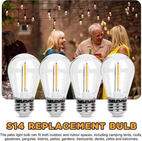 24 Pcs Christmas Colored LED String Light Bulbs Plastic Waterproof S14 Replacement Bulbs E26 Base 1 Watt LED Bulb for Indoor Outdoor String Lights Christmas Decoration(Multicolor) in Kuwait