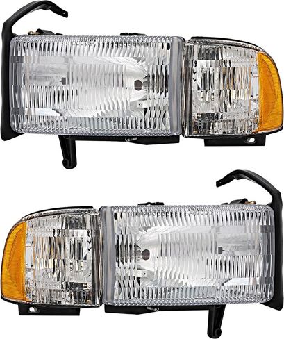 For Dodge Ram Pickup Headlight 1994 1995 1996 1997 1998 1999 2000 2001 2002 Driver and Passenger Side Headlamp Assembly Replacement in Saudi Arabia