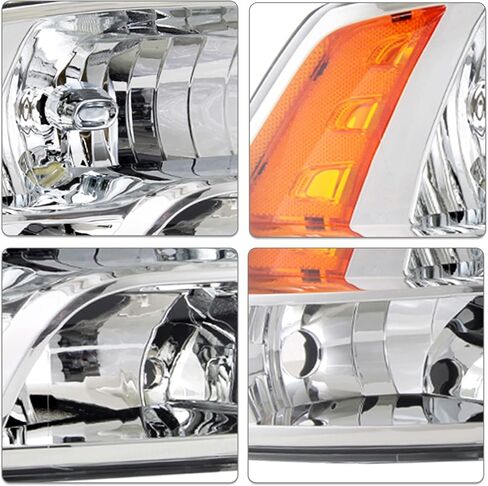 مجموعة المصابيح الأمامية الرباعية SOCKIR متوافقة مع 2009-2018 دودج رام 1500/2010-2018 دودج رام 2500 3500 OE استبدال سائق المصابيح الأمامية الهالوجين وجانب الركاب مع المصابيح in Kuwait