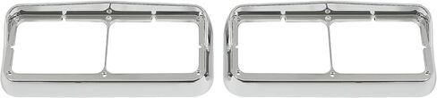 KUAFU Chrome Headlight Bezel Compatible with Kenworth T400 T600 T800 W900B W900L Peterbilt 378 379 Western Star 4900 Freightliner FLD Classic XL for 4" x 6" Rectangular Dual Headlamp w/Visor in Saudi Arabia