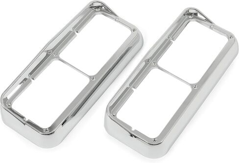 KUAFU Chrome Headlight Bezel Compatible with Kenworth T400 T600 T800 W900B W900L Peterbilt 378 379 Western Star 4900 Freightliner FLD Classic XL for 4" x 6" Rectangular Dual Headlamp w/Visor in Saudi Arabia