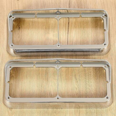 KUAFU Chrome Headlight Bezel Compatible with Kenworth T400 T600 T800 W900B W900L Peterbilt 378 379 Western Star 4900 Freightliner FLD Classic XL for 4" x 6" Rectangular Dual Headlamp w/Visor in Saudi Arabia