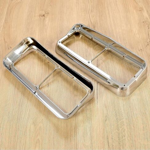 KUAFU Chrome Headlight Bezel Compatible with Kenworth T400 T600 T800 W900B W900L Peterbilt 378 379 Western Star 4900 Freightliner FLD Classic XL for 4" x 6" Rectangular Dual Headlamp w/Visor in Saudi Arabia