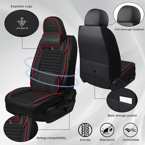 Seat Covers Fit for Toyota Crown 2023-2025 Premium Leather Car Seat Covers, Waterproof Non-Slip and Airbag Compatible, Fashion Car Seat Protector (Black,5 Seats) in Saudi Arabia