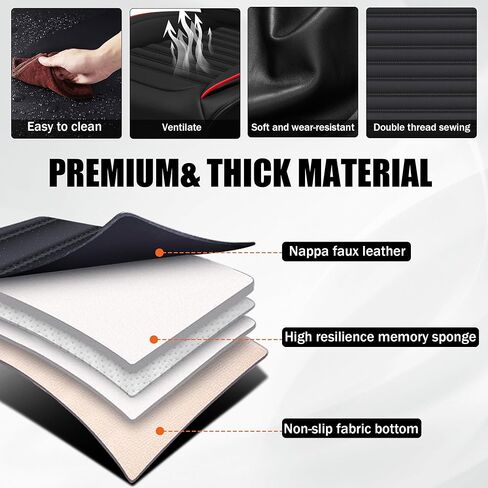 Seat Covers Fit for Toyota Crown 2023-2025 Premium Leather Car Seat Covers, Waterproof Non-Slip and Airbag Compatible, Fashion Car Seat Protector (Black,5 Seats) in Saudi Arabia