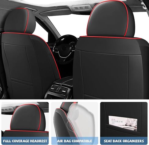 ILMO Auto Leather Seat Covers Tailored for Honda Accord 2000-2025– Durable & Waterproof Seat Cover–Full Coverage with Airbag Seat Protectors (Black&White, Luxury Full Set) in Saudi Arabia