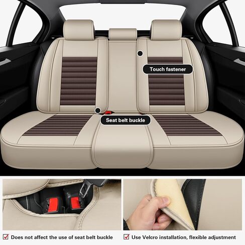 أغطية مقاعد السيارة لسيارة Lexus RX 330 2004-2006 واقي مقعد السيارة من جلد نابا، مضاد للانزلاق ومقاوم للماء وجيد التهوية وسهل التركيب، ملحقات داخلية للسيارات (5 مقاعد، بيج وبني، قياسي) in Kuwait