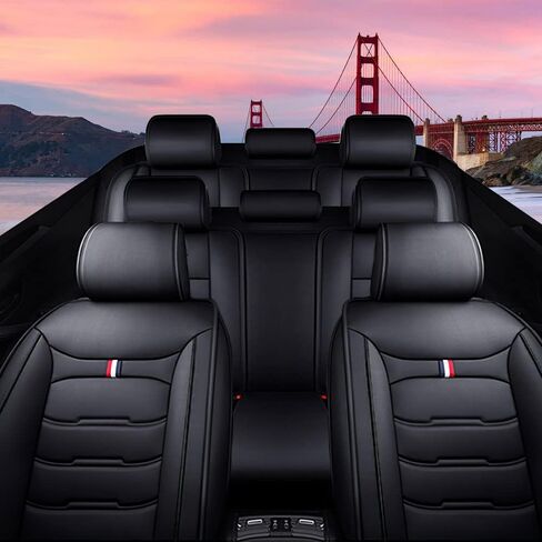 Car Seat Cover 7 Seats for Chevy Traverse 2009-2025, Waterproof Durable Premium Leather Car Seat Protector, Comfortable Anti-Slip Stylish Sport Seat Cover(7 Seats Luxury,Black Red) in Saudi Arabia
