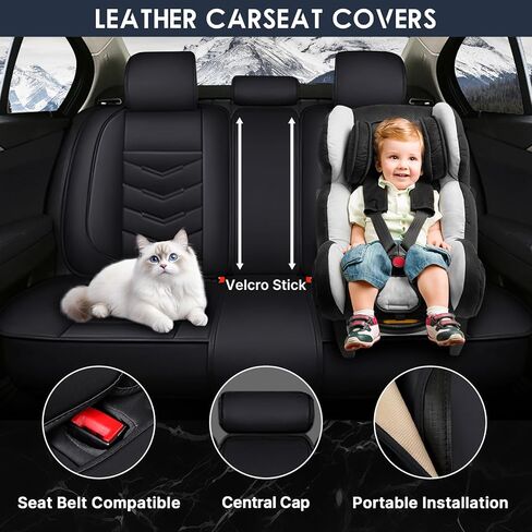 Car Seat Cover 7 Seats for Chevy Traverse 2009-2025, Waterproof Durable Premium Leather Car Seat Protector, Comfortable Anti-Slip Stylish Sport Seat Cover(7 Seats Luxury,Black Red) in Saudi Arabia