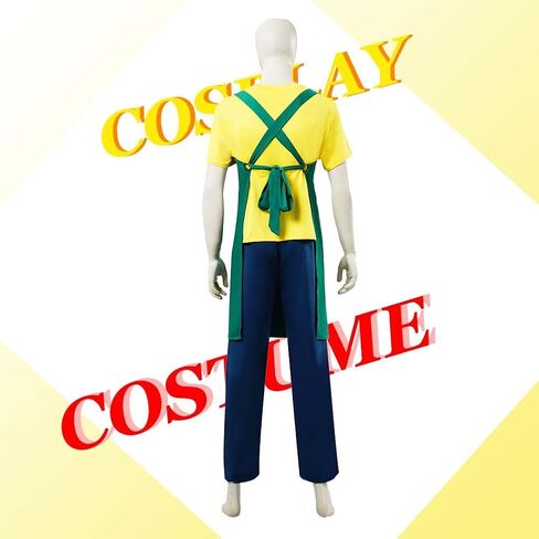 Halloween Sakamoto Men's Anime Cosplay Costume Top Pants Apron Suit With Wig and Glasses in Saudi Arabia