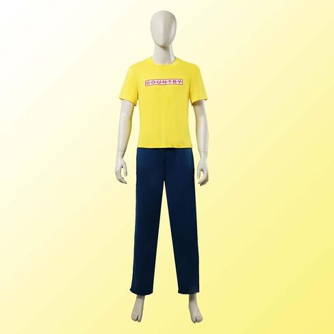Halloween Sakamoto Men's Anime Cosplay Costume Top Pants Apron Suit With Wig and Glasses in Saudi Arabia
