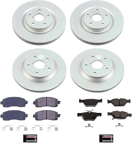 Power Stop CRK8521 Z17 Front and Rear Coated Rotor Kit-Coated Brake Rotors, Ceramic Brake Pads For Subaru Forester 2019-2022 [Model Specific] in Saudi Arabia