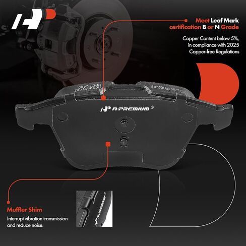 A-Premium 13.98 inch (355mm) Front Vented Disc Brake Rotors + Ceramic Pads Kit Compatible with Select Jaguar Model - XF 2010-2015, XJ 2011-2018, F-Type 2018-2021, XK 2012-2015, XKR 2007-2009, 6-PC Set in Saudi Arabia