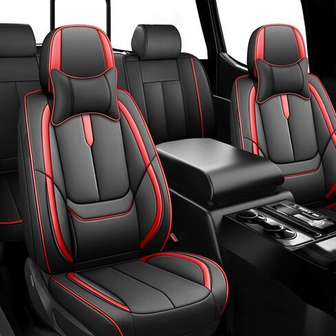 أغطية مقاعد السيارة من ILMO مصممة خصيصًا لسيارة Ford Explorer 2004-2025 - أغطية كراسي السيارات المتوافقة مع الوسائد الهوائية - غطاء مقاعد شامل كليًا (بيج وبني، مجموعة كاملة) in Saudi Arabia