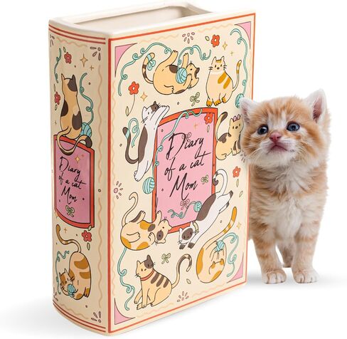Occasional's Book-Shaped Decorative Vase, Ceramic Vases for Home Decor, Cute Bookshelf Decor, Unique Vase for Book Lovers (Large) in Saudi Arabia