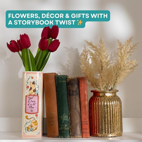 Occasional's Book-Shaped Decorative Vase, Ceramic Vases for Home Decor, Cute Bookshelf Decor, Unique Vase for Book Lovers (Large) in Saudi Arabia