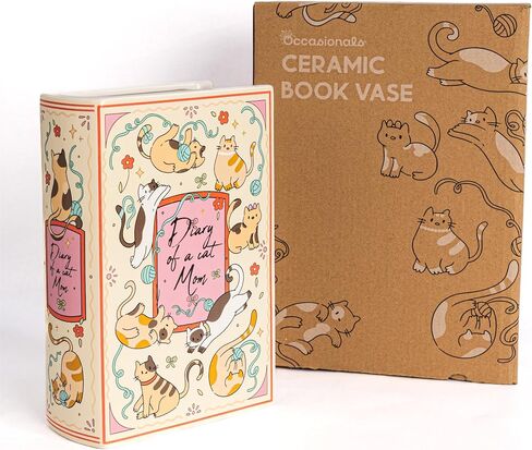 Occasional's Book-Shaped Decorative Vase, Ceramic Vases for Home Decor, Cute Bookshelf Decor, Unique Vase for Book Lovers (Large) in Saudi Arabia