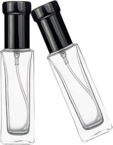 30ml Perfume Spray Bottle, 6PCS Mini Portable Travel Glass Square Spray Bottle,Small Fine Mist Spray Bottle, Refillable Glass Spray Bottle, Sample Spray Bottle (Black, 30ml) in Kuwait