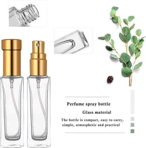 30ml Perfume Spray Bottle, 6PCS Mini Portable Travel Glass Square Spray Bottle,Small Fine Mist Spray Bottle, Refillable Glass Spray Bottle, Sample Spray Bottle (Black, 30ml) in Kuwait