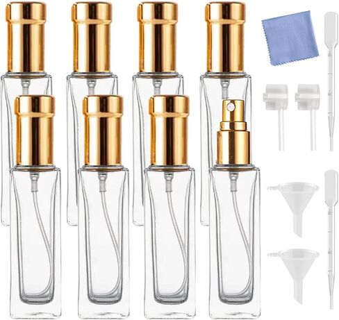 30ml Perfume Spray Bottle, 6PCS Mini Portable Travel Glass Square Spray Bottle,Small Fine Mist Spray Bottle, Refillable Glass Spray Bottle, Sample Spray Bottle (Black, 30ml) in Kuwait