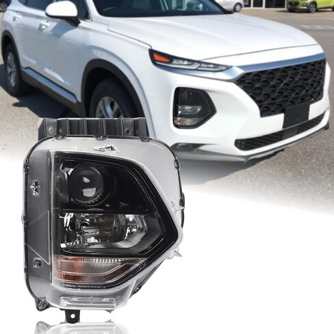 Halogen Projector Non-LED Headlight Assembly Compatible with 2019 2020 Hyundai Santa Fe SE/SEL Models Right Passenger Side 92102-S2000 HY2503232 in Saudi Arabia