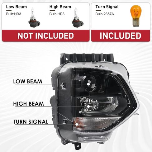Halogen Projector Non-LED Headlight Assembly Compatible with 2019 2020 Hyundai Santa Fe SE/SEL Models Right Passenger Side 92102-S2000 HY2503232 in Saudi Arabia