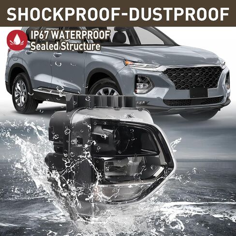 Halogen Projector Non-LED Headlight Assembly Compatible with 2019 2020 Hyundai Santa Fe SE/SEL Models Right Passenger Side 92102-S2000 HY2503232 in Saudi Arabia