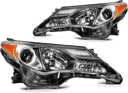ECCPP Headlight Assembly Fit for Toyota RAV4 2013-2015 Black Housing Amber Reflector Pair Headlights 81170-OR042 in Saudi Arabia