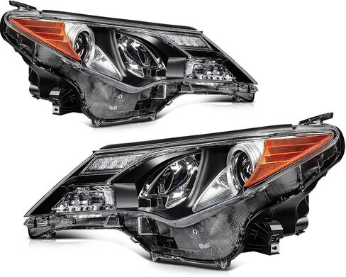 ECCPP Headlight Assembly Fit for Toyota RAV4 2013-2015 Black Housing Amber Reflector Pair Headlights 81170-OR042 in Saudi Arabia
