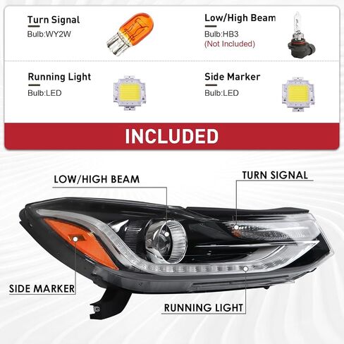 Duolctarms w/LED DRL Headlight Headlamp Assembly Compatible for 2017 2018 2019 2020 2021 2022 Chevy TRAX LT/Premier Right Passenger Side 42725481 GM2503450 in Saudi Arabia