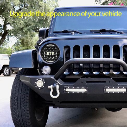 H6024 7 بوصة مصابيح أمامية LED مع ضوء الجري النهاري متوافق مع جيب رانجلر JK JKU CJ TJ LJ تشيفي فورد جي إم سي دودج مازدا مياتا نيسان ماك VW AM General Hummer H1 H2 Land Rover Defender قطعتان in Saudi Arabia
