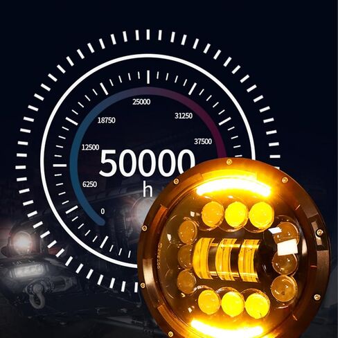 H6024 7 بوصة مصابيح أمامية LED مع ضوء الجري النهاري متوافق مع جيب رانجلر JK JKU CJ TJ LJ تشيفي فورد جي إم سي دودج مازدا مياتا نيسان ماك VW AM General Hummer H1 H2 Land Rover Defender قطعتان in Saudi Arabia