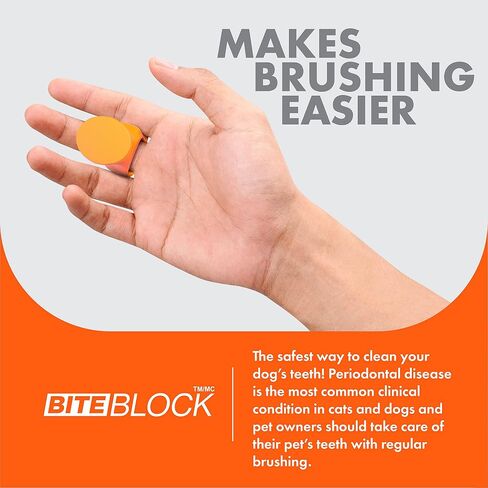 Dog Toothbrush and Bite Block Assistant Combo Pack by Paw Ready for Puppies' Dogs and Cats Small Size for use with Pets Between 5-15 lbs. (2-7kg) Protects Hands and Fingers While Brushing in Kuwait