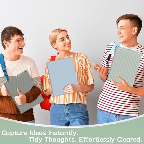 gisgfim 6 Pcs Pastel Top Bound Spiral Notebooks 8-1/2" x 11" College Ruled Aesthetic Legal Pad Top Spiral Steno Pads Colored Paper Assorted Covers Spiral Notebook for Writing School Office Supplies in Kuwait