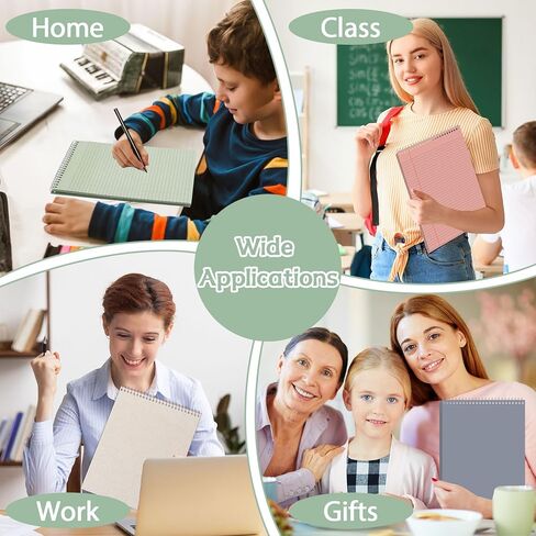 gisgfim 6 Pcs Pastel Top Bound Spiral Notebooks 8-1/2" x 11" College Ruled Aesthetic Legal Pad Top Spiral Steno Pads Colored Paper Assorted Covers Spiral Notebook for Writing School Office Supplies in Kuwait