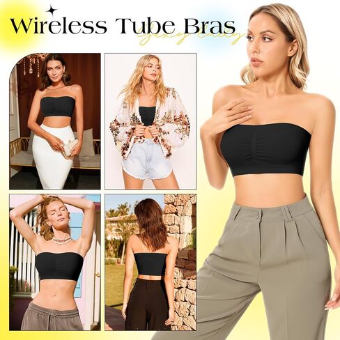 حمالة صدر Bandeau للنساء حمالات صدر مبطنة بدون حمالات، حمالة صدر لاسلكية مريحة بدون خياطة، حمالة صدر علوية بدون أسلاك in Kuwait