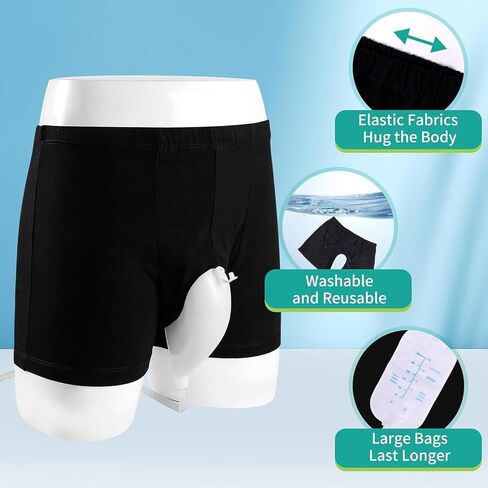 Urine Bag Underpants, Male Wearable Portable Pee Bag, Pee Catheter Holder for Elder with Collection Bag, Pee Catheter Holder (L) in Saudi Arabia