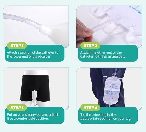 Urine Bag Underpants, Male Wearable Portable Pee Bag, Pee Catheter Holder for Elder with Collection Bag, Pee Catheter Holder (L) in Saudi Arabia