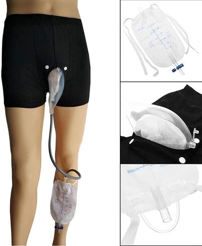 Urine Bag Underpants, Male Wearable Portable Pee Bag, Pee Catheter Holder for Elder with Collection Bag, Pee Catheter Holder (L) in Saudi Arabia