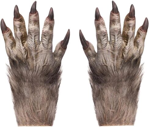 PENINSULA LOVE Halloween Werewolf Gloves Hairy Wolf Claw Gloves Scary Monster Hands Mittens Cosplay Animal Paws Mittens in Saudi Arabia