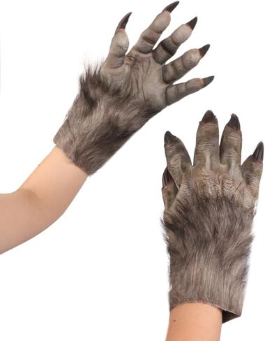 PENINSULA LOVE Halloween Werewolf Gloves Hairy Wolf Claw Gloves Scary Monster Hands Mittens Cosplay Animal Paws Mittens in Saudi Arabia