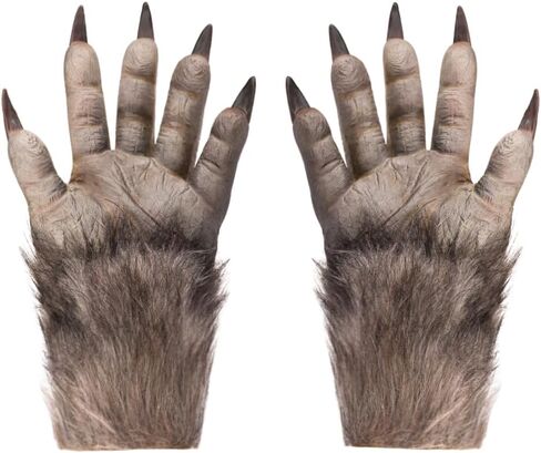 PENINSULA LOVE Halloween Werewolf Gloves Hairy Wolf Claw Gloves Scary Monster Hands Mittens Cosplay Animal Paws Mittens in Saudi Arabia