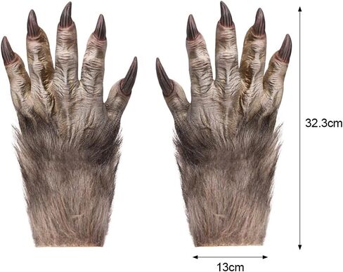 PENINSULA LOVE Halloween Werewolf Gloves Hairy Wolf Claw Gloves Scary Monster Hands Mittens Cosplay Animal Paws Mittens in Saudi Arabia