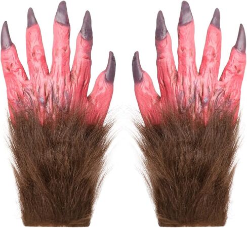 PENINSULA LOVE Halloween Werewolf Gloves Hairy Wolf Claw Gloves Scary Monster Hands Mittens Cosplay Animal Paws Mittens in Saudi Arabia