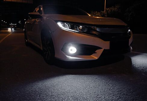 iJDMTOY OEM Replace Xenon White LED Halo Angel Eyes Projector Lens Retrofit Fog Lamps Compatible With 2016-2021 Honda Civic Sedan/Coupe/Hatchback in Saudi Arabia