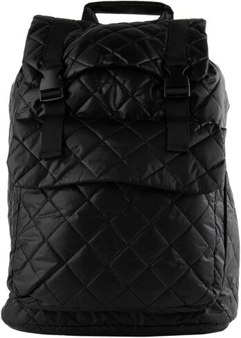 Rsq Polly Puffer Flap Backpack, Black in Kuwait